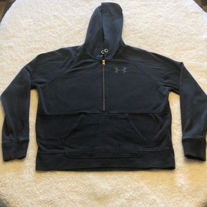 5/$25 Black Under Armour Half ZIP Hoodie Medium